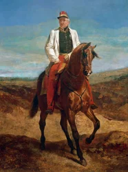 Ruitersportret van Thomas Robert Bugeaud de la Piconnerie (1784-1849), hertog van Isly in 1844, Marechal van Frankrijk in 1843, gouverneur-generaal van Algerije.