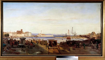 De haven van La Ciotat Schilderij door Emile Loubon