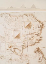 Plan van een deel van de Memphis necropolis, Giza Plateau