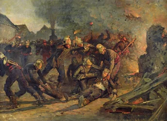 De dood van Lt. Kol. Froidevaux van de Parijse brandweer