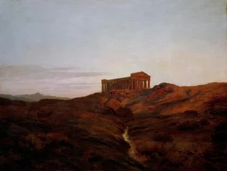 Antiek land, de tempel van Segesta in Sicilië
