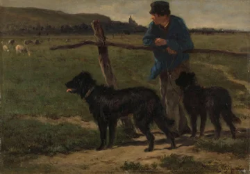 Boer met honden