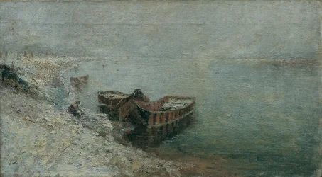 Vissersboten aan de Donauoever