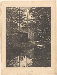 Boerderij en hooischuur aan het water
