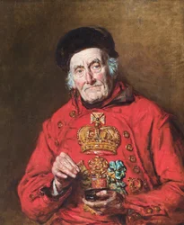 Portret van William Timms, de waterman, 95 jaar oud