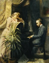 Aan de piano, 1891