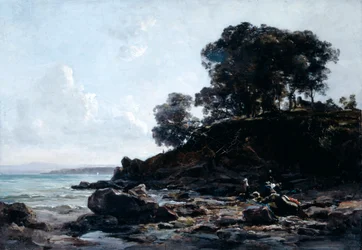 Wasserette bij eb, 1891