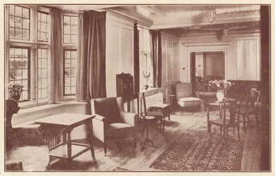 Een gemeenschappelijke ruimte in Crosby Hall, Cheyne Walk