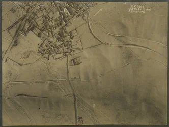 Luchtfoto met loopgraven uit de Eerste Wereldoorlog, 1917