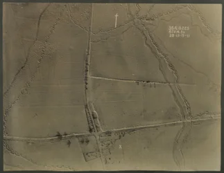 Luchtfoto met loopgraven uit de Eerste Wereldoorlog, 1917