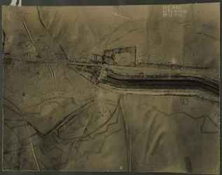 Luchtfoto met loopgraven uit de Eerste Wereldoorlog, 1917