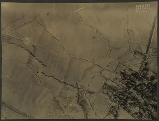 Luchtfoto met loopgraven uit de Eerste Wereldoorlog, 1918