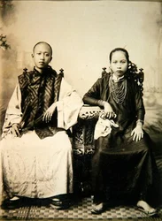 Annamitische jongen en meisje in centraal Vietnam, ca.1875
