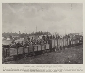 Gepantserde trein, met Colt-geweren, bij Braamfontein