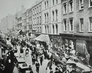 Brick Lane Market, Brick Lane: algemeen uitzicht, 1895