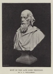 Buste van de overleden Lord Tennyson, door F J Williamson