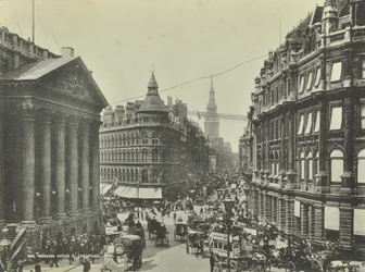 Cheapside, vanaf Mansion House, City of London, 1885