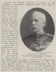 Kolonel Sir T Holdich, lid van de Chile-Argentinië grenscommissie