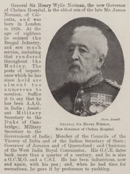 Generaal Sir Henry Norman, nieuwe gouverneur van Chelsea Hospital