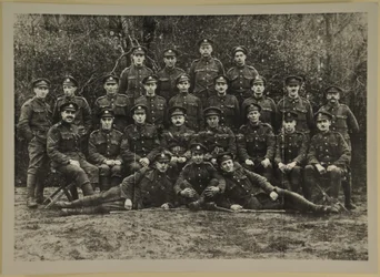 Groepsportret, mogelijk de Leicester Royal Horse Artillery, 1914-15