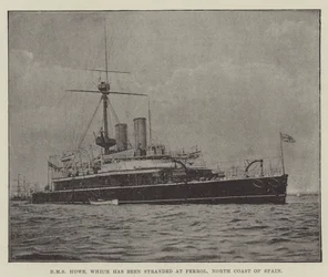 HMS Howe, gestrand bij Ferrol, noordkust van Spanje