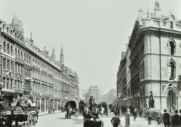 Holborn Viaduct, kijkend naar het oosten, City of London, 1875