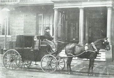 Paard-en-wagen taxi, 1890