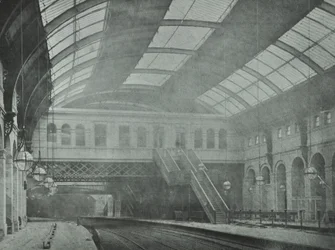 Kings Cross Station: uitzicht op de perrons, 1862