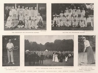 De Tennis- en Croquettoernooien van Vorige Week en Cricket van de Openbare School