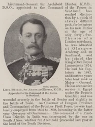 Luitenant-generaal Sir Archibald Hunter, KCB, benoemd tot commandant van de strijdkrachten in Schotland