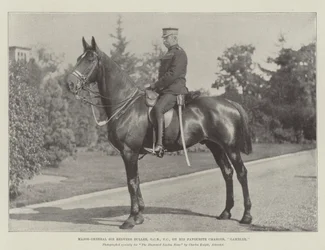 Generaal-majoor Sir Redvers Buller, GCB, VC, op zijn favoriete paard, Gambler
