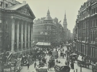Mappin en Webb, Cheapside, vanaf Mansion House kijkend naar het westen, City of London, 1895