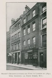 Mozarts residentie op 20 Frith Street, Soho