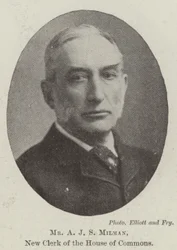 Mr A J S Milman, nieuwe griffier van het Lagerhuis