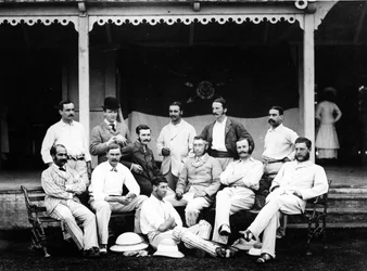 Oude Harrovian Cricket 11 in India, 1878