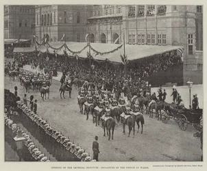 Opening van het Imperial Institute, vertrek van de prins van Wales