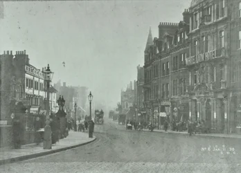Putney Brug: toegangsweg vanaf Putney High Street, 1898