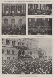 De troonsbestijging van koning Edward VII, proclamaties in de provinciale steden