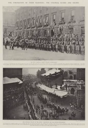 De Kroning van Hunne Majesteiten, de Koloniale Garde en Begeleiding