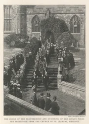Het Hof van de Broederschap en Gastvrijheid van de Cinque Ports, de Processie vanuit de Kerk van St. Clement, Hastings