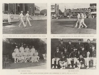 De Gelijkgespeelde Cricketwedstrijd tussen Oxford en Cambridge op Lord