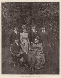 De hertog en hertogin van Teck en familie