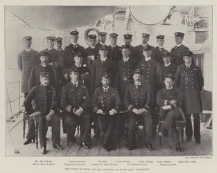 De hertog van York en zijn officieren aan boord van de Crescent