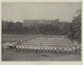 Het Egyptische leger, een infanteriebataljon op parade