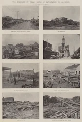 De orkaan in Texas, scènes van verwoesting in Galveston