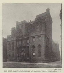 Het John Rylands Instituut in Manchester, geopend op 6 oktober