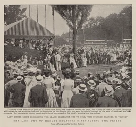 De laatste dag van Henley Regatta, het uitreiken van de prijzen