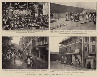 De pest in India, de epidemie bestrijden in Bombay