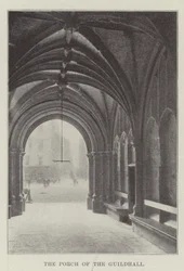 De portiek van het Guildhall