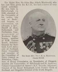 De zeer eerbiedwaardige Sir J H A Macdonald, benoemd tot KCB